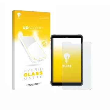 Front side of a product packaging with the brand logo upscreen. Next to it is the device Ulefone Armor Pad Pro shown with the 