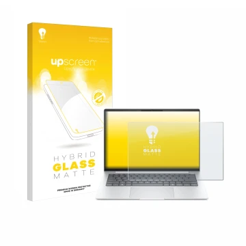 Front side of a product packaging with the brand logo upscreen. Next to it is the device HP EliteBook 8 G1i 14