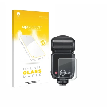 Front side of a product packaging with the brand logo upscreen. Next to it is the device Godox V100 shown with the correspondi