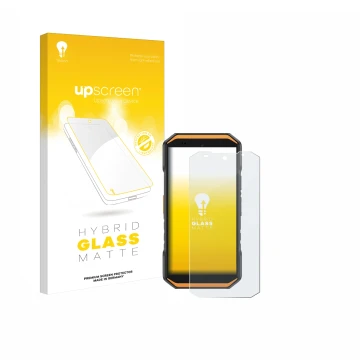 Front side of a product packaging with the brand logo upscreen. Next to it is the device Ulefone Armor X32 Pro shown with the 