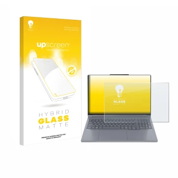 Front side of a product packaging with the brand logo upscreen. Next to it is the device Lenovo ThinkBook 16p Gen 6 shown with