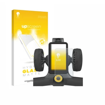 Front side of a product packaging with the brand logo upscreen. Next to it is the device PowaKaddy CT12 GPS shown with the cor