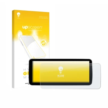 Front side of a product packaging with the brand logo upscreen. Next to it is the device Ninetom Car Radio 12.3