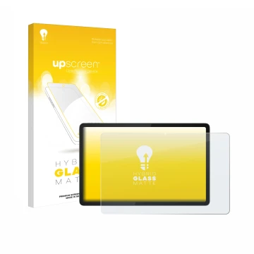 Front side of a product packaging with the brand logo upscreen. Next to it is the device Lenovo Tab K11e shown with the corres