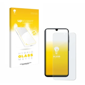 Front side of a product packaging with the brand logo upscreen. Next to it is the device Samsung Galaxy A17 4G shown with the 