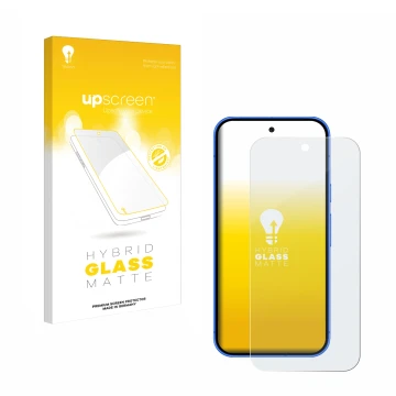 Front side of a product packaging with the brand logo upscreen. Next to it is the device Google Pixel 10 shown with the corres