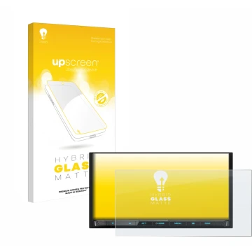 Front side of a product packaging with the brand logo upscreen. Next to it is the device Kenwood DMX8021DABS shown with the co