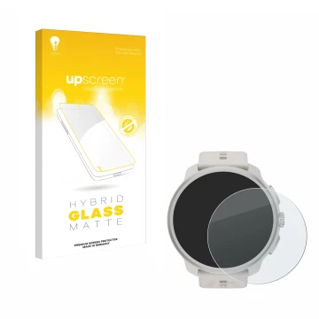 Front side of a product packaging with the brand logo upscreen. Next to it is the device Suunto Race 2 shown with the correspo