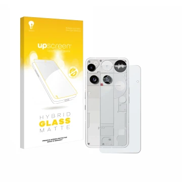 Front side of a product packaging with the brand logo upscreen. Next to it is the device Nothing Phone (3) (Back) shown with t