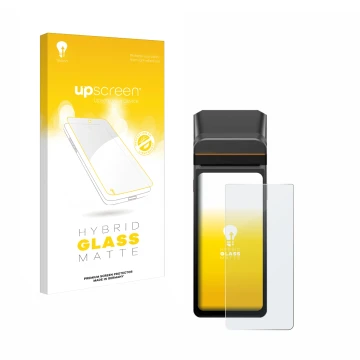 Front side of a product packaging with the brand logo upscreen. Next to it is the device Sunmi V3H shown with the correspondin