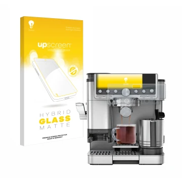 Front side of a product packaging with the brand logo upscreen. Next to it is the device Ninja Luxe Cafe Pro ES701EU shown wit