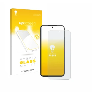 Front side of a product packaging with the brand logo upscreen. Next to it is the device Nubia Air shown with the correspondin