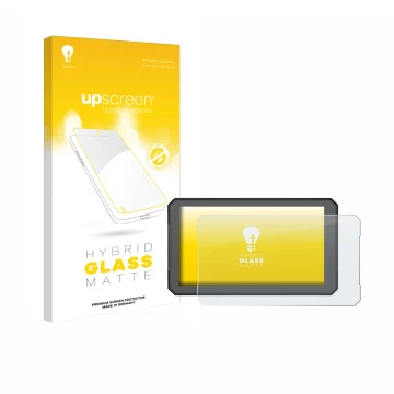 Front side of a product packaging with the brand logo upscreen. Next to it is the device BOUWOIMA Motorrad Carplay 7