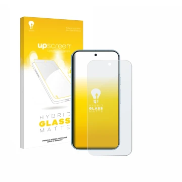 Front side of a product packaging with the brand logo upscreen. Next to it is the device Google Pixel 9 (case-friendly) shown 