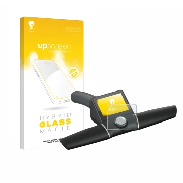 Front side of a product packaging with the brand logo upscreen. Next to it is the device Motocaddy M7 GPS Remote shown with th