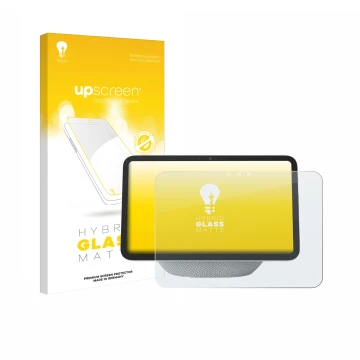 Front side of a product packaging with the brand logo upscreen. Next to it is the device Amazon Echo Show 8 2025 (4th Gen.) sh