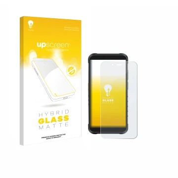 Front side of a product packaging with the brand logo upscreen. Next to it is the device Ulefone RugKing shown with the corres