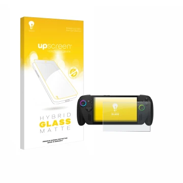 Front side of a product packaging with the brand logo upscreen. Next to it is the device ASUS ROG Ally X 2025 shown with the c