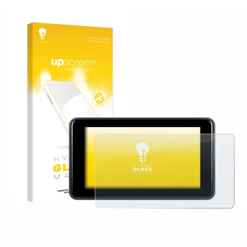 Front side of a product packaging with the brand logo upscreen. Next to it is the device Vechtel Motorrad Carplay 5