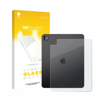 Front side of a product packaging with the brand logo upscreen. Next to it is the device Apple iPad Pro 13