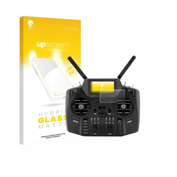 Front side of a product packaging with the brand logo upscreen. Next to it is the device Radiomaster GX12 shown with the corre