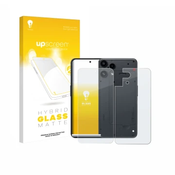 Front side of a product packaging with the brand logo upscreen. Next to it is the device Nothing Phone (3a) Lite (Front+Back) 