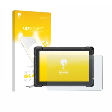 Front side of a product packaging with the brand logo upscreen. Next to it is the device Higole F7G Rugged Tablet 10.1