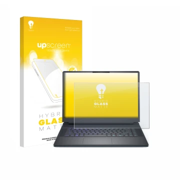 Front side of a product packaging with the brand logo upscreen. Next to it is the device Dell Alienware 16 Area-51 shown with 