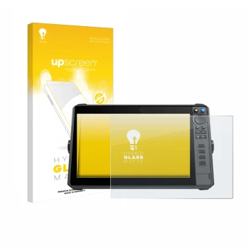 Front side of a product packaging with the brand logo upscreen. Next to it is the device Lowrance HDS-12 Pro shown with the co