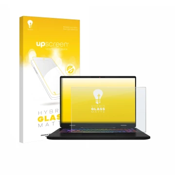 Front side of a product packaging with the brand logo upscreen. Next to it is the device MSI Vector 16 HX AI shown with the co