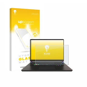 Front side of a product packaging with the brand logo upscreen. Next to it is the device MSI Vector 17 HX shown with the corre