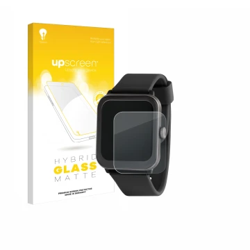 Front side of a product packaging with the brand logo upscreen. Next to it is the device Sector Smartwatch S-08 shown with the