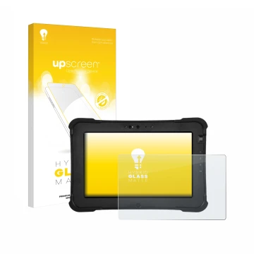 Front side of a product packaging with the brand logo upscreen. Next to it is the device Zebra XSlate L10ax shown with the cor