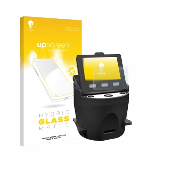 Front side of a product packaging with the brand logo upscreen. Next to it is the device Kodak SCANZA shown with the correspon