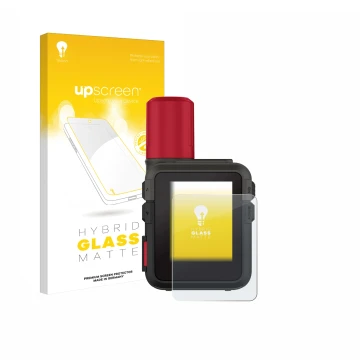 Front side of a product packaging with the brand logo upscreen. Next to it is the device Garmin inReach Mini 3 Plus shown with