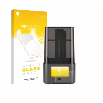 Front side of a product packaging with the brand logo upscreen. Next to it is the device Anycubic Photon Mono 4 Ultra shown wi