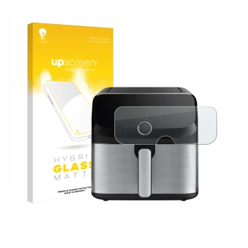 Front side of a product packaging with the brand logo upscreen. Next to it is the device Tefal Easy Fry Mega shown with the co