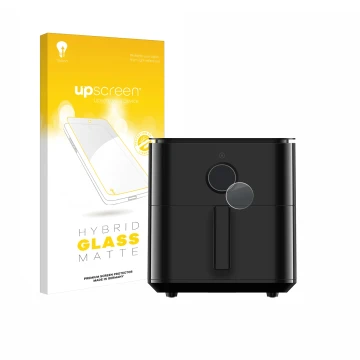 Front side of a product packaging with the brand logo upscreen. Next to it is the device Xiaomi Air Fryer 6.5 L shown with the