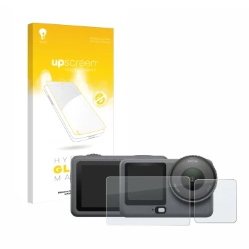 Front side of a product packaging with the brand logo upscreen. Next to it is the device DJI Osmo Action 6 shown with the corr