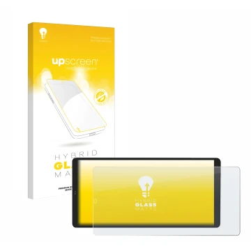 Front side of a product packaging with the brand logo upscreen. Next to it is the device Shelly Wall Display X2 shown with the