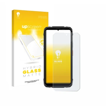 Front side of a product packaging with the brand logo upscreen. Next to it is the device Blackview Rock 1 shown with the corre