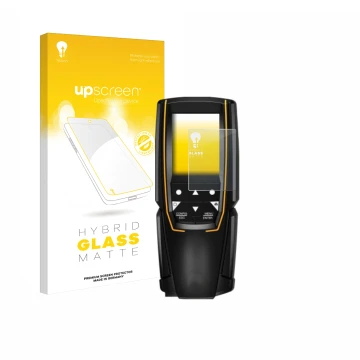 Front side of a product packaging with the brand logo upscreen. Next to it is the device Testo 310 (2nd Gen.) shown with the c