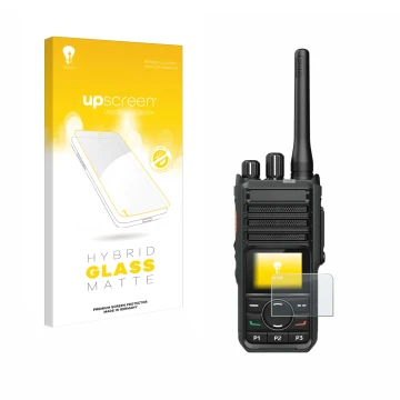 Front side of a product packaging with the brand logo upscreen. Next to it is the device Hytera HP565 shown with the correspon