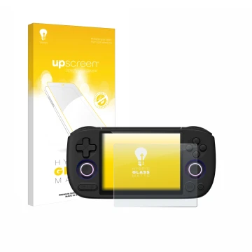 Front side of a product packaging with the brand logo upscreen. Next to it is the device Ayaneo Pocket Air Mini shown with the