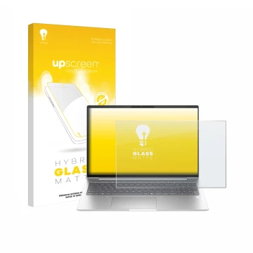 Front side of a product packaging with the brand logo upscreen. Next to it is the device HP EliteBook 6 G1ah 16