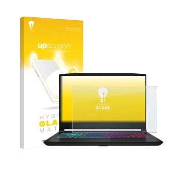 Front side of a product packaging with the brand logo upscreen. Next to it is the device MSI Katana 15 HX B14 shown with the c