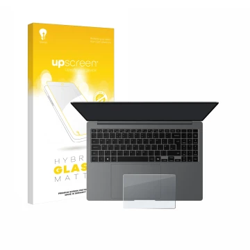 Front side of a product packaging with the brand logo upscreen. Next to it is the device Samsung Galaxy Book5 Pro 16