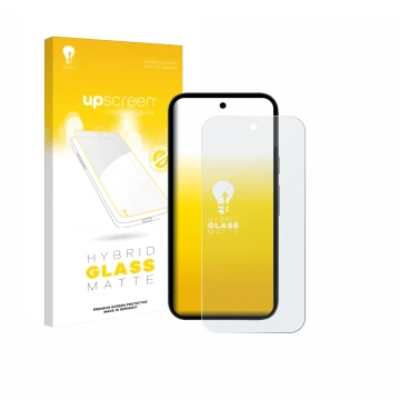 Front side of a product packaging with the brand logo upscreen. Next to it is the device Google Pixel 10a shown with the corre