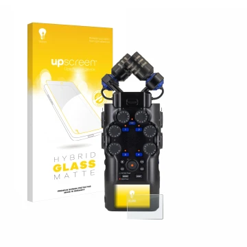 Front side of a product packaging with the brand logo upscreen. Next to it is the device Zoom H6 studio shown with the corresp