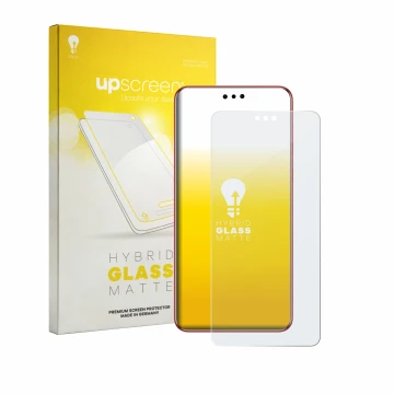 Front side of a product packaging with the brand logo upscreen. Next to it is the device Huawei Mate 60 RS Ultimate shown with